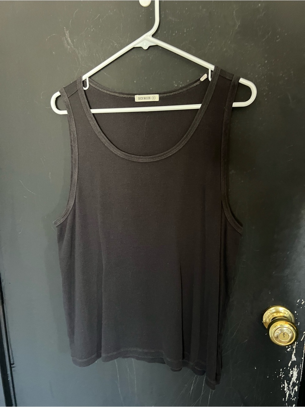 Buck Mason Black Ribbed Tank Top